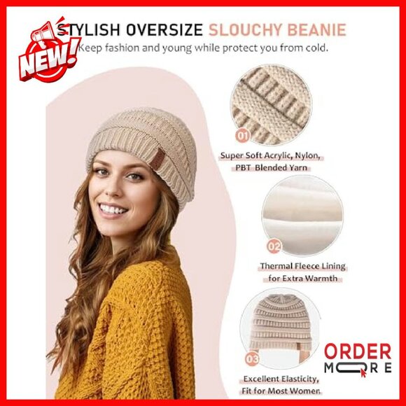 Winter Beanie Scarf Gloves Headband Set, Fleece Lined Touchscreen Gloves main image 4
